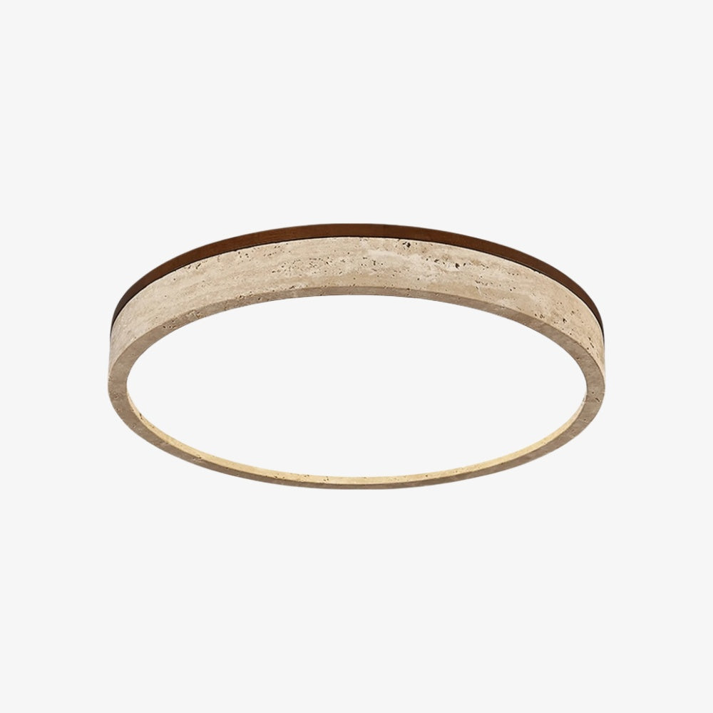 Plafonnier minimaliste Zenthoris en travertin à montage affleurant – Éclairage d’ambiance moderne pour couloir