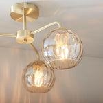Load image into Gallery viewer, Elegant Brass Finish 3-Light Ceiling Lamp - Globe Semi Flush Light
