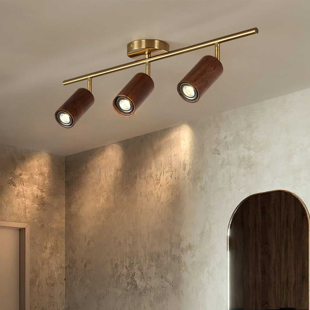 Iluminación de riel de madera Thio
