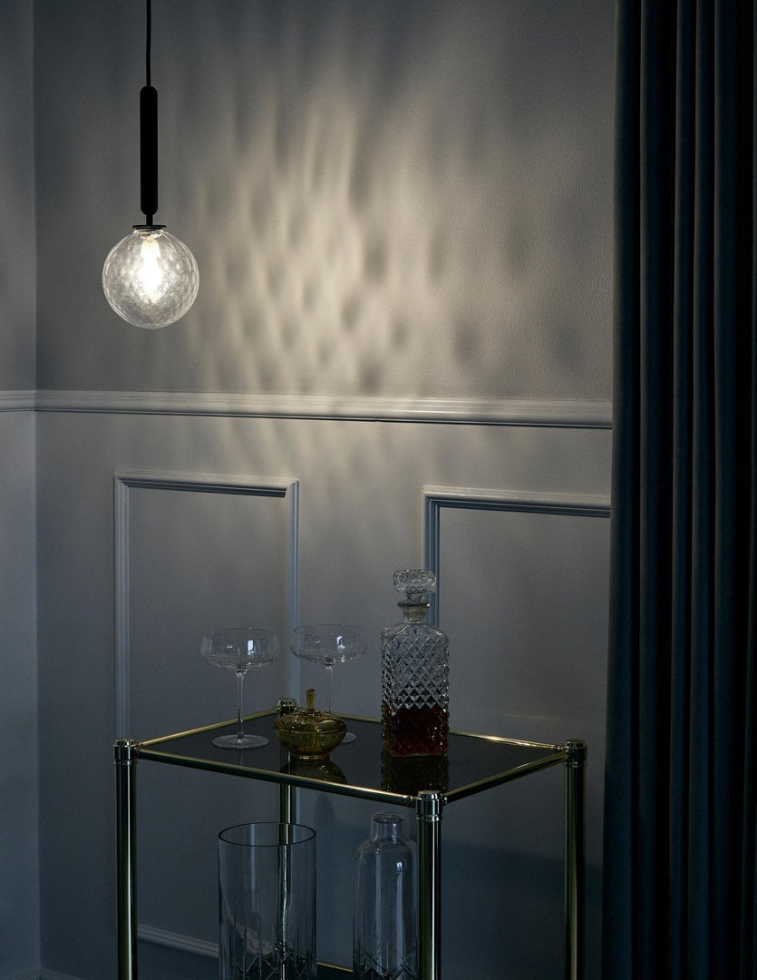 Rounded Brass Glass Plug-In Pendant Light
