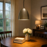 Vintage Distressed Metal Dome Pendant Light