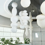 Bild in Gallery-Viewer laden, Stacked Ribbed Paper Swag Pendant Light