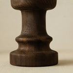 Load image into Gallery viewer, Close view of the solid wood candle holder silhouette and finish
