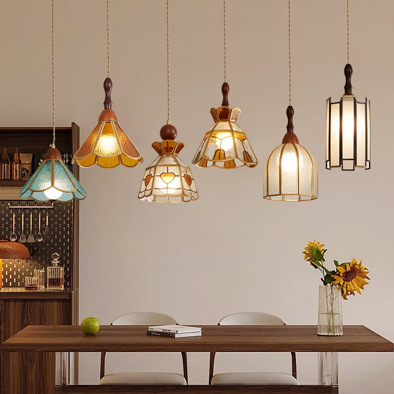 Colorful Decorative Glass Plug-In Swag Pendant
