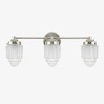 Bild in der Galerieansicht laden, Tierlux Glass Vanity Light - Art Deco Bathroom Fixture with Skyscraper Shades
