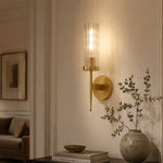 Load image into Gallery viewer, Single-head brass and glass wall lamp in a refined interior