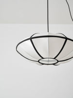 Bild in Gallery-Viewer laden, Black Metal White Fabric Plug-In Swag Pendant