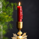 Load image into Gallery viewer, Gold Metal Bow and Milagro Heart Candle Holders