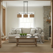 Lámpara colgante rústica Ravelo en forma de tambor con diseño escultórico de metal para comedores y salas de estar