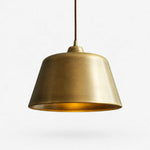 Load image into Gallery viewer, Antique Brass bell pendant lamp on a clean background
