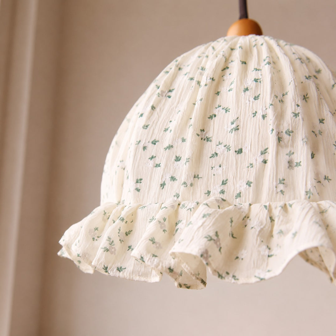 Two ruffled fabric shade options