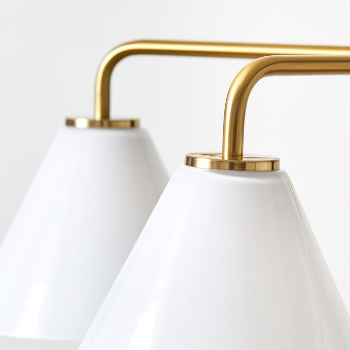 Conica Modern Glass Cone Chandelier – Sculptural 5 Light Brass Design