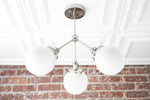 Load image into Gallery viewer, Glorica Glass Opal Globe Semi-Flush Ceiling Light – Modern Mid-Century Dining Room Fixture
