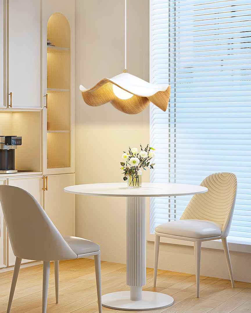 Leaf Vein Glass Plug-In Pendant Lamp