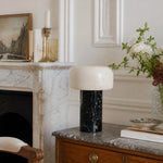 Bild in Gallery-Viewer laden, Dolomite and Bulgari Black Marble lamp on a console