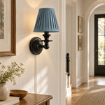 Bild in Gallery-Viewer laden, Rowan No-Wire Pleated Drum Shade Wall Sconce – Plug-In Fabric Wall Light