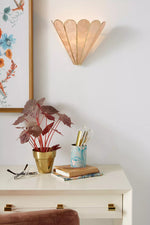 Load image into Gallery viewer, Lumica Retro Faceted Sconce - Brass Capiz Shell Wall Light for Bedroom
