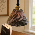 Cargar imagen en el visor de la Galería, Close-up fabric shade texture and brass/wood hardware