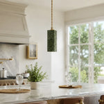 Cargar imagen en el visor de la Galería, Green jade pendant light in a bright kitchen