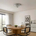Load image into Gallery viewer, Bauhaus rippled glass ceiling light installed above a dining table