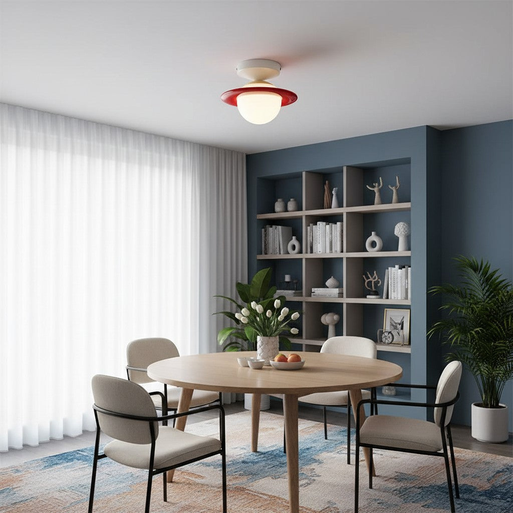 Plafonnier moderne minimaliste coloré Olevira - Montage pour chambre ou salon