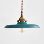 Load image into Gallery viewer, Distressed blue industrial pendant light