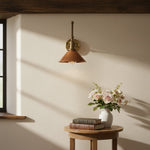Charger l&#39;image dans la visionneuse de galerie, Conique Metal Industrial Wall Sconce with Adjustable Arm - Vintage Copper Cone Shade for Task Lighting

