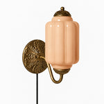 Cargar imagen en el visor de la Galería, Eloise fluted milk-glass plug-in wall sconce