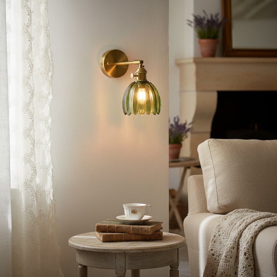 Blossix Blumen-Tulpen-Wandlampe – Moderne Wandleuchte mit Metallfuß für Wohnraumbeleuchtung U27