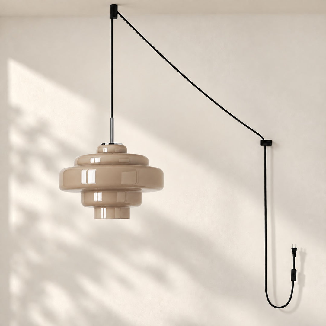 Koloro Millie Plug-In Glass Pendant Light - Retro Colorful Pendant for Modern Interiors