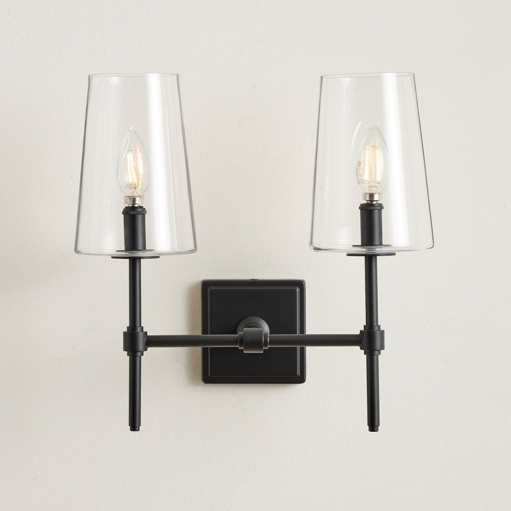 Derlina Clear Glass Sconce - Elegant Single To Triple Vanity Sconce