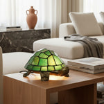 Load image into Gallery viewer, TiffStar Tortoise Art Glass Accent Lamp – Retro Style Decorative Bedside Lamp for Cozy Reading