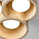 Bild in Gallery-Viewer laden, Lit travertine stone shade close detail