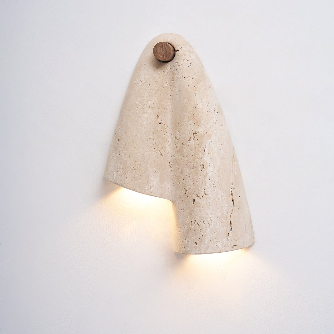 Travertin-Wandlampe – Minimalistische Stein-Wandleuchte Dekorative Beleuchtung für Wohnzimmer