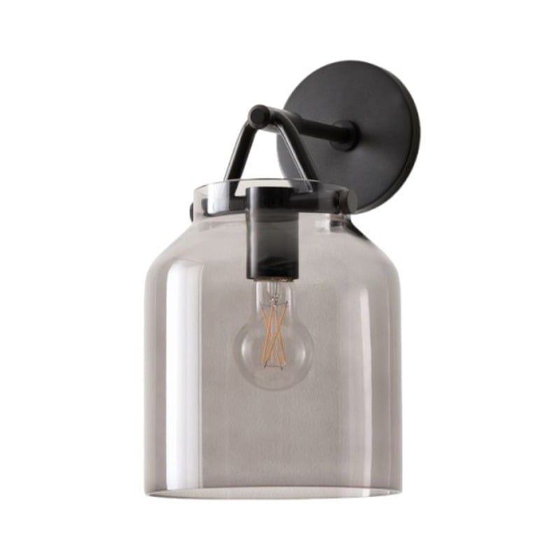 Applique minimaliste Hanton – Applique vintage en verre laiteux et accents métalliques 