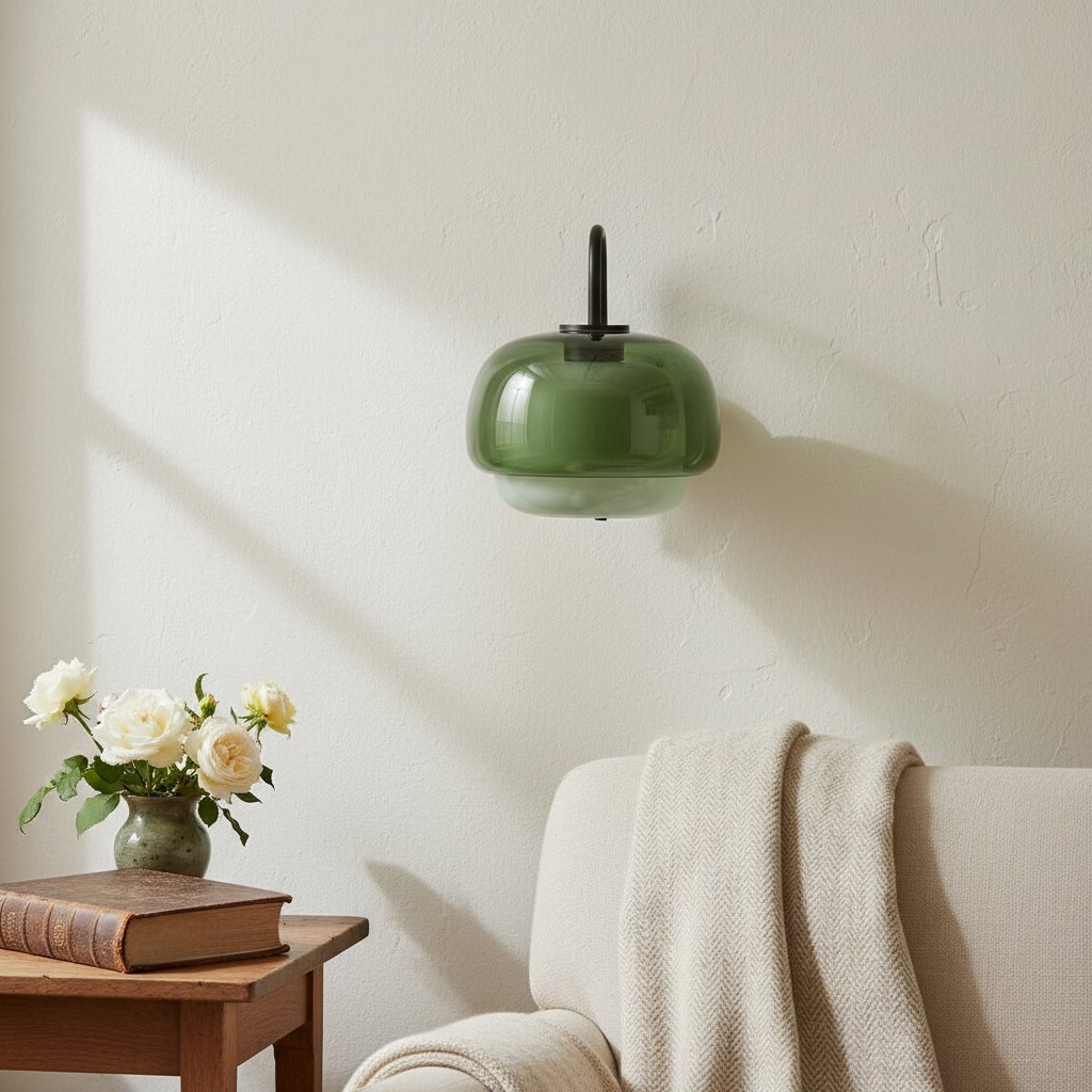 Aplique de pared Clinco con forma de globo de cristal contemporáneo: diseño moderno, iluminación versátil para salón, dormitorio y pasillo.