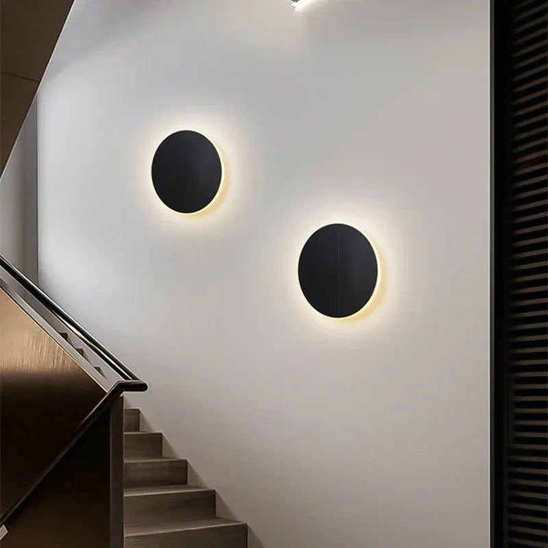 Moderne nordische runde Aluminium Minimalistische LED-Wandleuchte