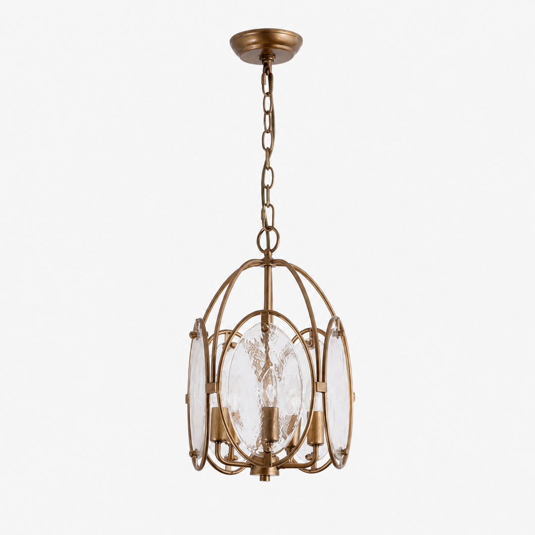 Oval Cage Textured Glass Chandelier