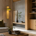 Bild in Gallery-Viewer laden, Green jade wall sconce in a warm interior
