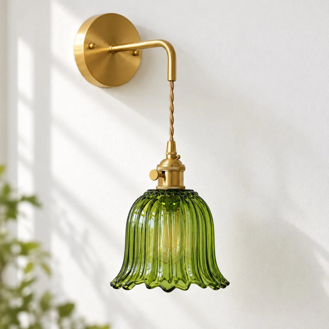 Japanese Ruffle Glass Wall Lamp