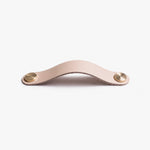 Load image into Gallery viewer, Cowhide leather and brass cabinet pull handle color and size option