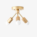 Charger l&#39;image dans la visionneuse de galerie, Mobilux Line Modern Brass Flush Mount - Minimalist Gold Ceiling Light for Bedroom
