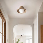 Cargar imagen en el visor de la Galería, Natural wood ceiling light installed in a hallway