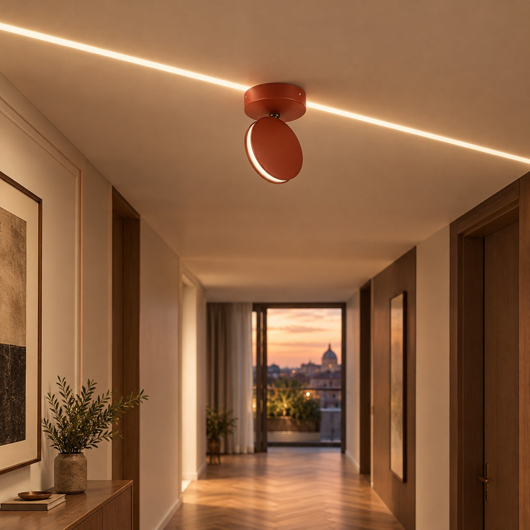 Tilting Head Round Disc Aluminium Wall Light