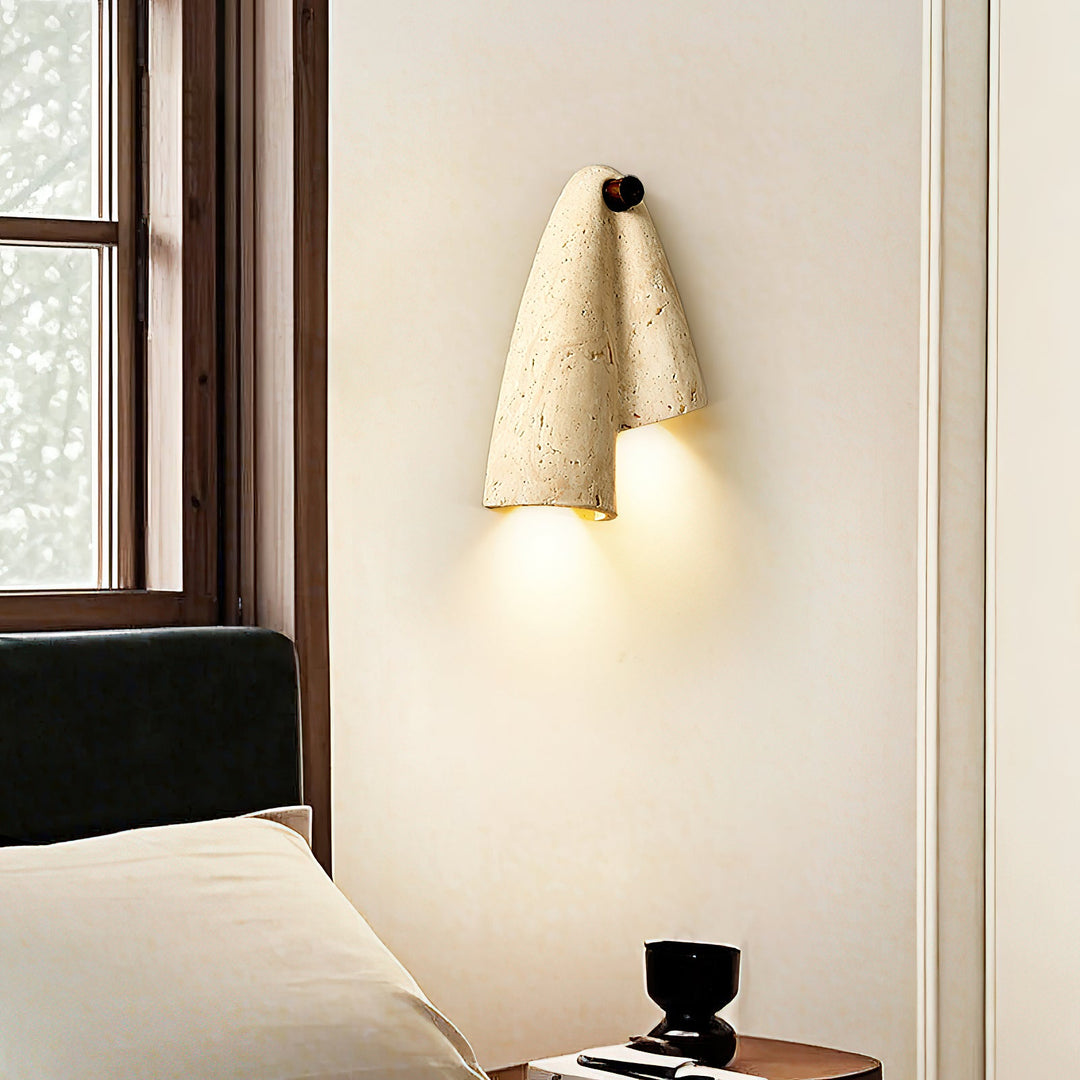 Travertin-Wandlampe – Minimalistische Stein-Wandleuchte Dekorative Beleuchtung für Wohnzimmer