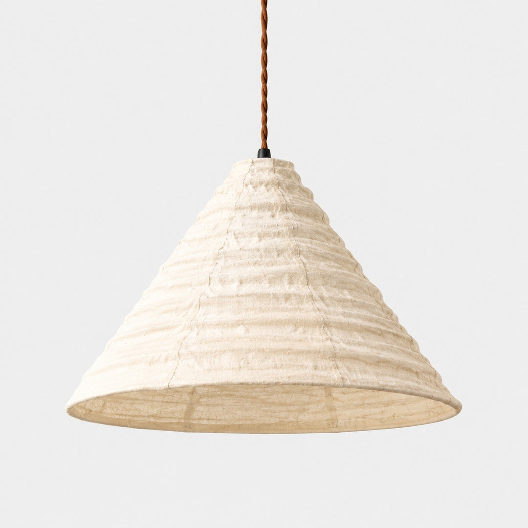 Handgefertigte Wabi-Sabi-Pendelleuchte aus Stoff