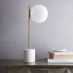 Cargar imagen en el visor de la Galería, Lámpara de mesa Alessora Sphere: moderna lámpara de escritorio de metal y mármol
