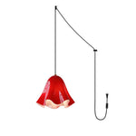Load image into Gallery viewer, Undulating Glass Flower Plug-In Swag Pendant