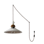 Charger l'image dans la visionneuse de galerie, Hand-Painted Ceramic Brown Trim Plug-In Pendant