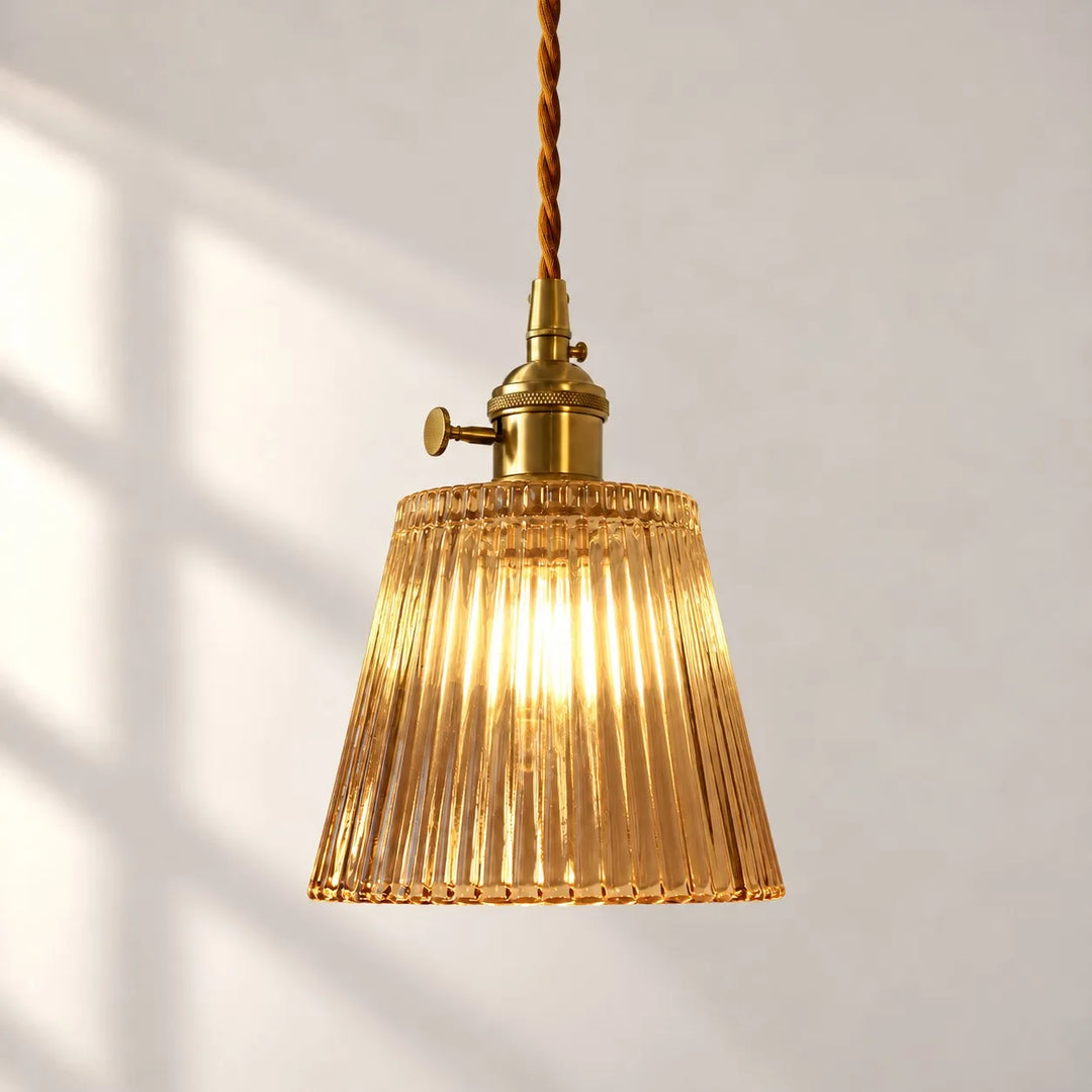 Nordic Brass Colored Glass Pendant Lamp